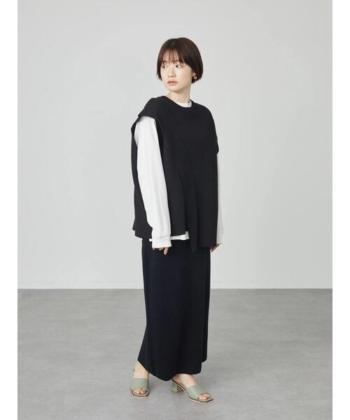 AMERICAN HOLIC(アメリカンホリック)の「アシンメトリーニットベスト(ベスト・レディース・ブラック/ライトベージュ・M/L)」の15枚目の写真