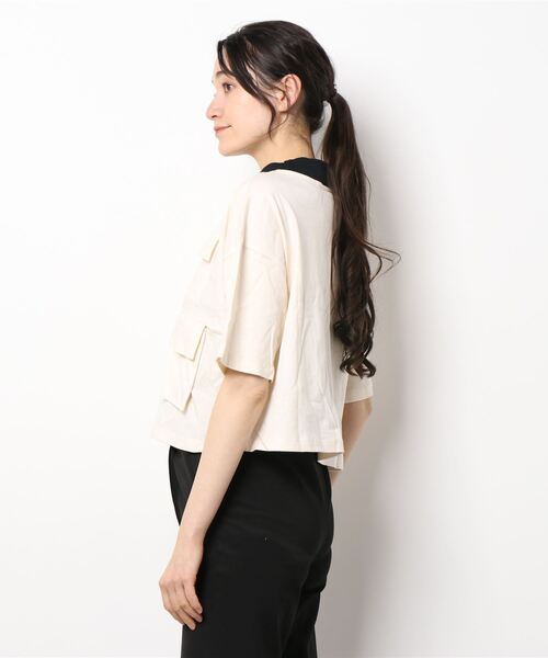 TELA（テラ）の「TELA テラ 3ポケットTシャツ VAMP（Tシャツ/カットソー・レディース・グレー/ホワイト/アイボリー・XS/S）」の4枚目の写真