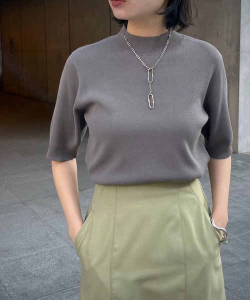 ニット セーター 「＆g'aime」ハーフスリープニット　Half-Sleeve Knit Top レディース &g'aime ニット セーター 「＆g'aime」ハーフスリープニット