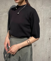 【&g’aime】ハイネックハーフスリーブニット