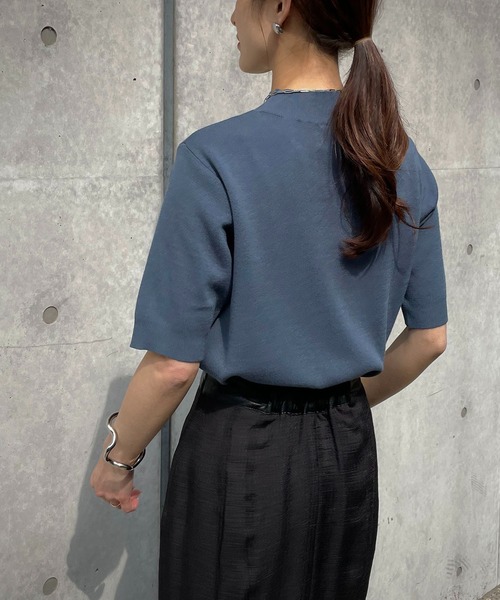 &g'aime(アンジェム)の「【&g’aime】ハイネックハーフスリーブニット(ニット/セーター・レディース・ホワイト/ブラック/グレー/ブルー/グレイッシュベージュ・FREE)」の19枚目の写真