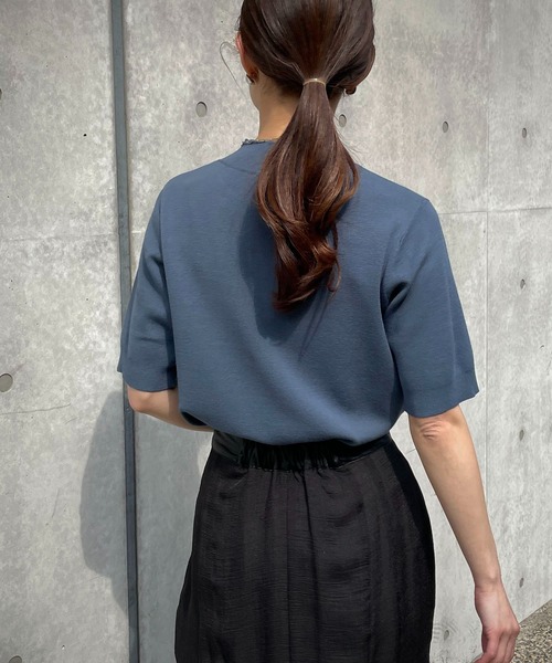 &g'aime(アンジェム)の「【&g’aime】ハイネックハーフスリーブニット(ニット/セーター・レディース・ホワイト/ブラック/グレー/ブルー/グレイッシュベージュ・FREE)」の20枚目の写真