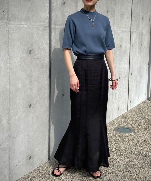 &g'aime(アンジェム)の「【&g’aime】ハイネックハーフスリーブニット(ニット/セーター・レディース・ホワイト/ブラック/グレー/ブルー/グレイッシュベージュ・FREE)」の21枚目の写真