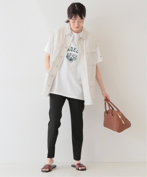 SLOBE IENA（スローブイエナ）の「テーパードパンツ◆（その他パンツ・レディース・ブラック/アイボリー・38/36/34）」の3枚目の写真
