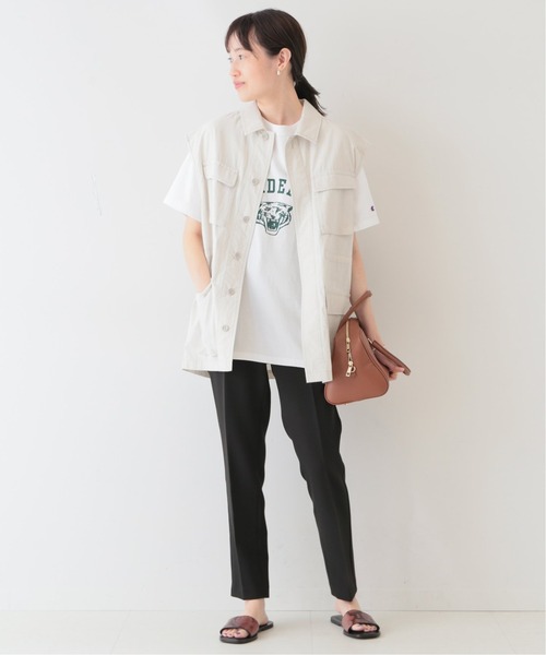 SLOBE IENA（スローブイエナ）の「テーパードパンツ◆（その他パンツ・レディース・ブラック/アイボリー・38/36/34）」の4枚目の写真