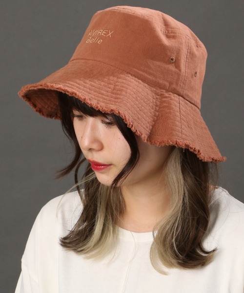 AVIREX（アヴィレックス）の「【直営店限定】FRINGE BAUCKET HAT/ フリンジバケットハット（ハット・レディース・ブラウン/アイボリー・FREE）」の6枚目の写真
