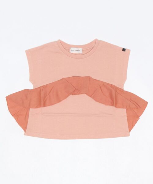 quoti use fith(クゥオティ ユース フィス)の「ベーシック天竺 フリル半袖Tシャツ(Tシャツ/カットソー・キッズ・ベージュ/ピンク/ホワイト・100/90/120/130/110/80)」の5枚目の写真
