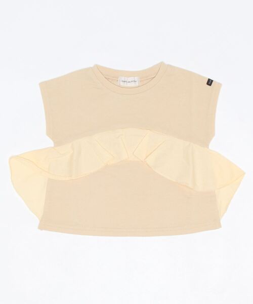quoti use fith(クゥオティ ユース フィス)の「ベーシック天竺 フリル半袖Tシャツ(Tシャツ/カットソー・キッズ・ベージュ/ピンク/ホワイト・100/90/120/130/110/80)」の16枚目の写真