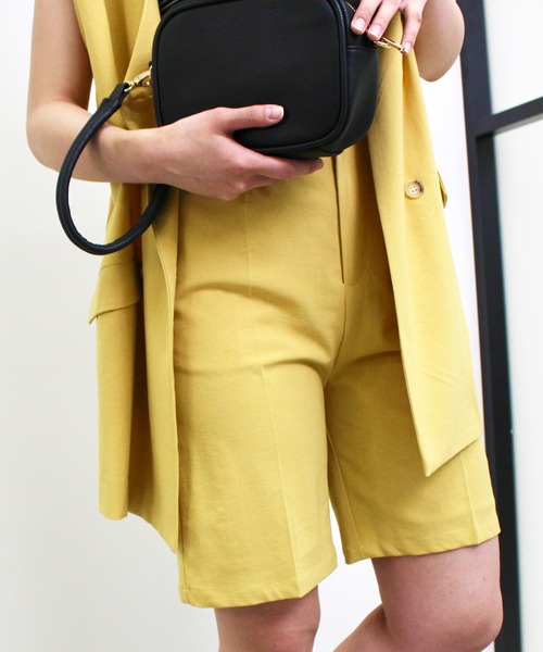 MLI'A（エムリア）の「リネンライクハーフパンツ（その他パンツ・レディース・ブラック/イエロー/アイボリー/ブラウン・FREE）」の4枚目の写真