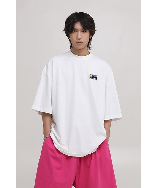 MASONPRINCE(メイソンプリンス)の「【MASONPRINCE】Oversized back print brand logo TEE DT3143(Tシャツ/カットソー・メンズ・ホワイト/ブラック/ベージュ/ネイビー/グリーン・S/M/L)」の1枚目の写真