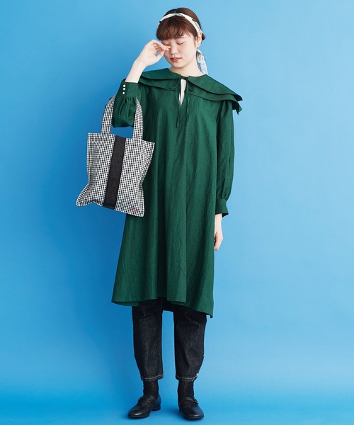 Malle(マル)の「malle ギンガムパッチワーク 刺繍バッグ(トートバッグ・レディース・ブラック/レッド・FREE)」の11枚目の写真