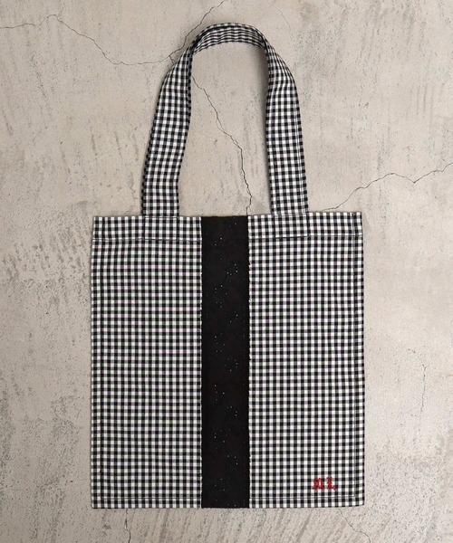 Malle(マル)の「malle ギンガムパッチワーク 刺繍バッグ(トートバッグ・レディース・ブラック/レッド・FREE)」の16枚目の写真