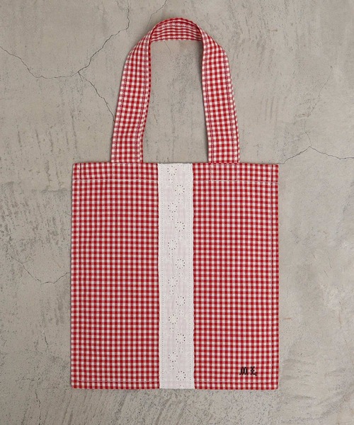 Malle(マル)の「malle ギンガムパッチワーク 刺繍バッグ(トートバッグ・レディース・ブラック/レッド・FREE)」の17枚目の写真