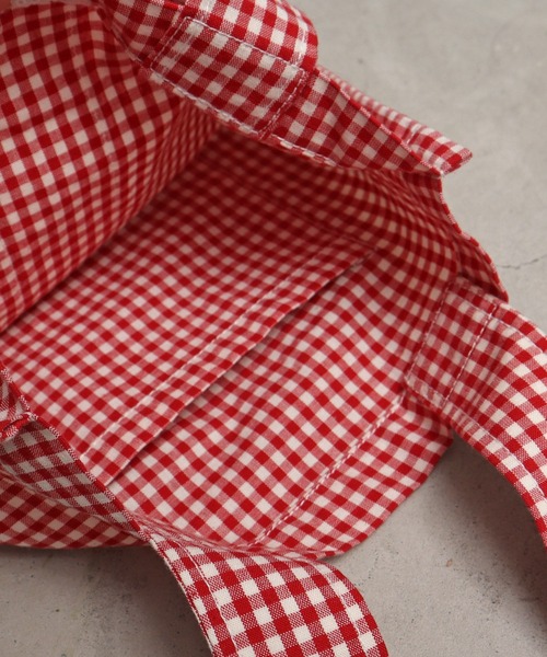 Malle(マル)の「malle ギンガムパッチワーク 刺繍バッグ(トートバッグ・レディース・ブラック/レッド・FREE)」の20枚目の写真