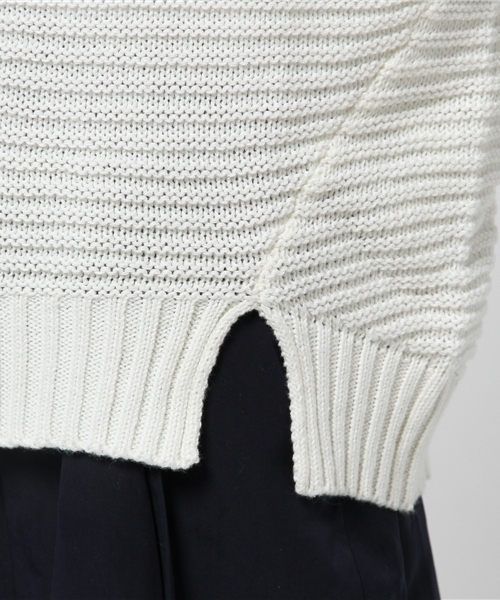 CIAOPANIC（チャオパニック）の「【Ciaopanic】C100ガーター編みKNITP/O（ニット/セーター・レディース・オフホワイト/グレー/ピンク・FREE）」の9枚目の写真