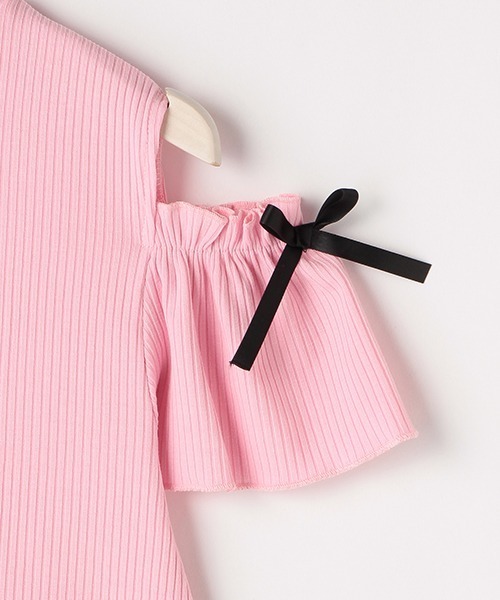 by LOVEiT（バイラビット）の「メロー肩スリット半袖Tシャツ（Tシャツ/カットソー・キッズ・ホワイト/ピンク/イエロー・140cm/130cm/160cm/120cm/150cm）」の5枚目の写真