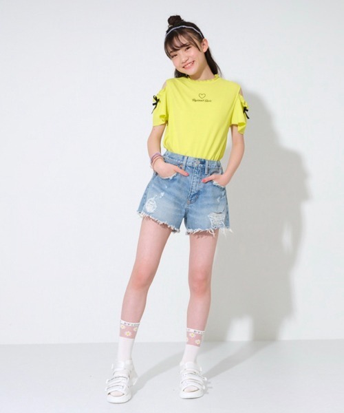 by LOVEiT（バイラビット）の「メロー肩スリット半袖Tシャツ（Tシャツ/カットソー・キッズ・ホワイト/ピンク/イエロー・140cm/130cm/160cm/120cm/150cm）」の16枚目の写真