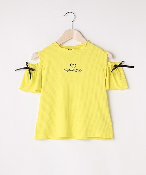 by LOVEiT（バイラビット）の「メロー肩スリット半袖Tシャツ（Tシャツ/カットソー・キッズ・ホワイト/ピンク/イエロー・140cm/130cm/160cm/120cm/150cm）」の13枚目の写真