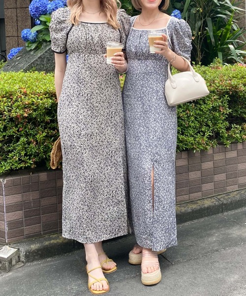 archives(アルシーヴ)の「花柄パイピングスリットワンピース(ワンピース・レディース・ブラック/ブルー/アイボリー・MEDIUM)」の16枚目の写真