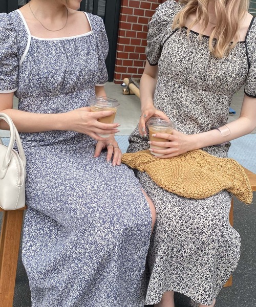 archives(アルシーヴ)の「花柄パイピングスリットワンピース(ワンピース・レディース・ブラック/ブルー/アイボリー・MEDIUM)」の15枚目の写真