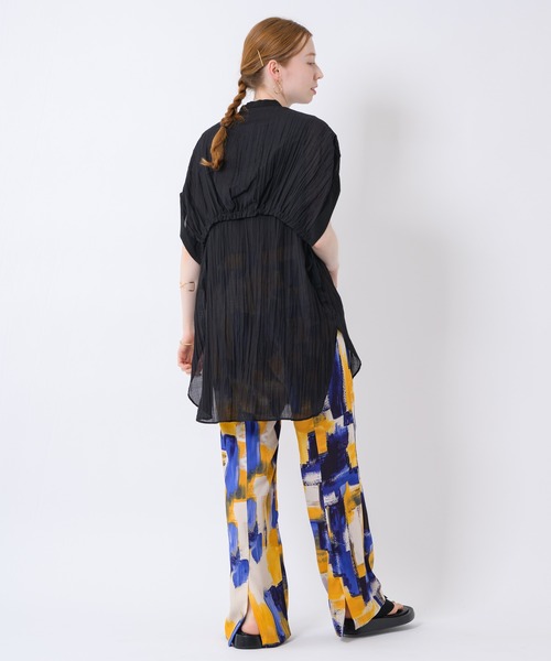 Paradise Picnic（パラダイスピクニック）の「Lallia Mu ワッシャーシアーシャツチュニック（シャツ/ブラウス・レディース・ブラック/ホワイト・FREE）」の9枚目の写真