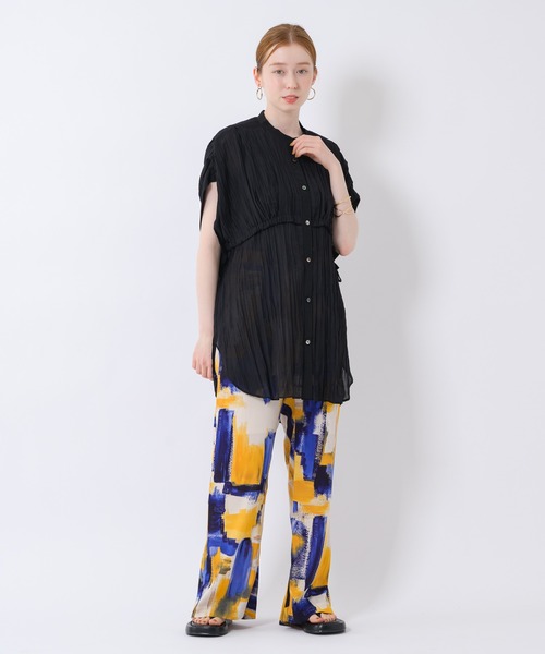 Paradise Picnic（パラダイスピクニック）の「Lallia Mu ワッシャーシアーシャツチュニック（シャツ/ブラウス・レディース・ブラック/ホワイト・FREE）」の22枚目の写真