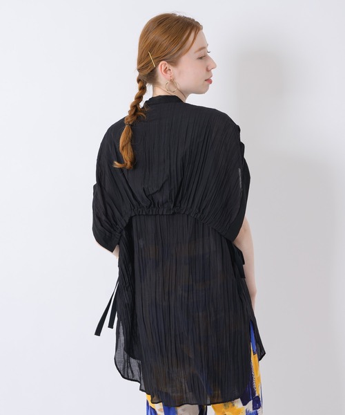 Paradise Picnic（パラダイスピクニック）の「Lallia Mu ワッシャーシアーシャツチュニック（シャツ/ブラウス・レディース・ブラック/ホワイト・FREE）」の12枚目の写真