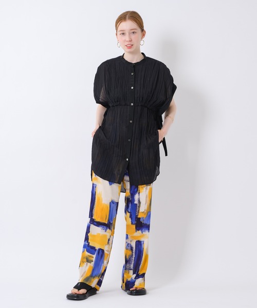 Paradise Picnic（パラダイスピクニック）の「Lallia Mu ワッシャーシアーシャツチュニック（シャツ/ブラウス・レディース・ブラック/ホワイト・FREE）」の17枚目の写真