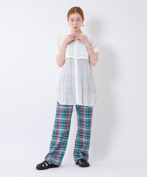 Paradise Picnic（パラダイスピクニック）の「Lallia Mu ワッシャーシアーシャツチュニック（シャツ/ブラウス・レディース・ブラック/ホワイト・FREE）」の10枚目の写真