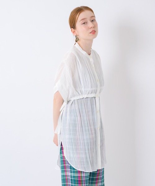 Paradise Picnic（パラダイスピクニック）の「Lallia Mu ワッシャーシアーシャツチュニック（シャツ/ブラウス・レディース・ブラック/ホワイト・FREE）」の4枚目の写真