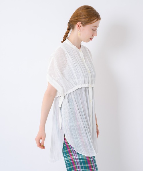 Paradise Picnic（パラダイスピクニック）の「Lallia Mu ワッシャーシアーシャツチュニック（シャツ/ブラウス・レディース・ブラック/ホワイト・FREE）」の13枚目の写真