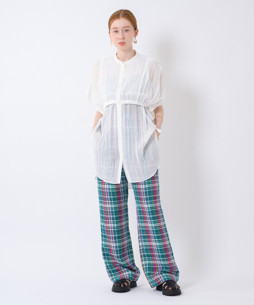 Paradise Picnic（パラダイスピクニック）の「Lallia Mu ワッシャーシアーシャツチュニック（シャツ/ブラウス・レディース・ブラック/ホワイト・FREE）」の20枚目の写真