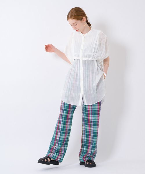 Paradise Picnic（パラダイスピクニック）の「Lallia Mu ワッシャーシアーシャツチュニック（シャツ/ブラウス・レディース・ブラック/ホワイト・FREE）」の18枚目の写真