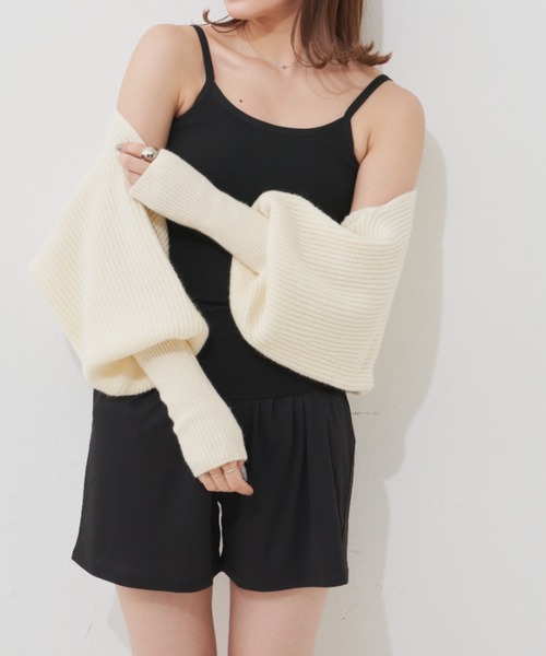 VANNIE U(ヴァニーユー)の「キャミペチインナーセット カップ付きキャミソール/ショートぺチパンツ(キャミソール・レディース・ブラック/ベージュ・FREE)」の22枚目の写真