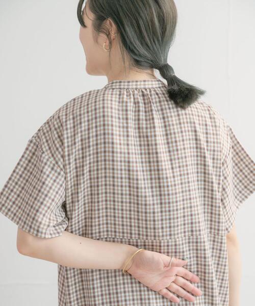 ITEMS URBANRESEARCH（アイテムズ アーバンリサーチ）の「バンドカラーチェックワンピース（ワンピース・レディース・ネイビー/ブラウン/グリーン・FREE）」の9枚目の写真
