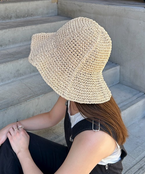 Riberry(リベリー)の「ペーパーつば広ハット(ハット・レディース・ブラウン/ベージュ・FREE)」の1枚目の写真