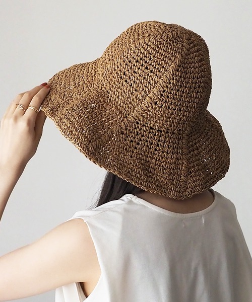 Riberry(リベリー)の「ペーパーつば広ハット(ハット・レディース・ブラウン/ベージュ・FREE)」の3枚目の写真