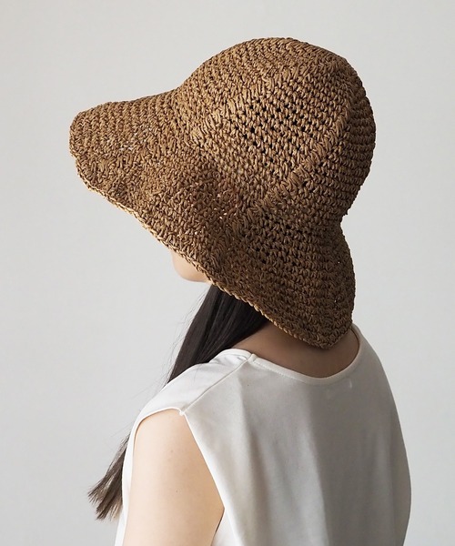 Riberry(リベリー)の「ペーパーつば広ハット(ハット・レディース・ブラウン/ベージュ・FREE)」の4枚目の写真