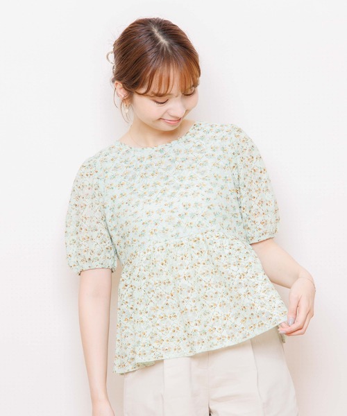flower(フラワー)の「ビーブルームブラウス(シャツ/ブラウス・レディース・ホワイト/カーキ・FREE)」の2枚目の写真