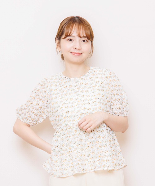 flower(フラワー)の「ビーブルームブラウス(シャツ/ブラウス・レディース・ホワイト/カーキ・FREE)」の7枚目の写真