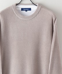 【BLUE STANDARD/ブルースタンダード】畦編みクルーネックニット＆ロンT 2点セット アンサンブル　ビッグシルエット　オーバーサイズ