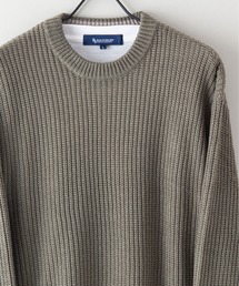 【BLUE STANDARD/ブルースタンダード】畦編みクルーネックニット&ロンT 2点セット アンサンブル ビッグシルエット オーバーサイズ