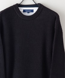 【BLUE STANDARD/ブルースタンダード】畦編みクルーネックニット＆ロンT 2点セット アンサンブル　ビッグシルエット　オーバーサイズ