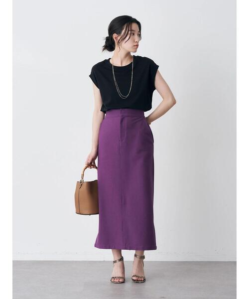 earth music&ecology（アースミュージックアンドエコロジー）の「カラーナロースカート（スカート・レディース・ブラック/パープル/ブルーグリーン/ロイヤルブルー・S/M）」の21枚目の写真