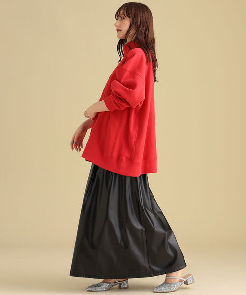 Ray BEAMS（レイビームス）の「Champion × Ray BEAMS / 別注 リバースウィーブ(R) ハーフジップ スウェット（スウェット・レディース・ナチュラル/ブラック/レッド/パープル・MEDIUM）」の11枚目の写真