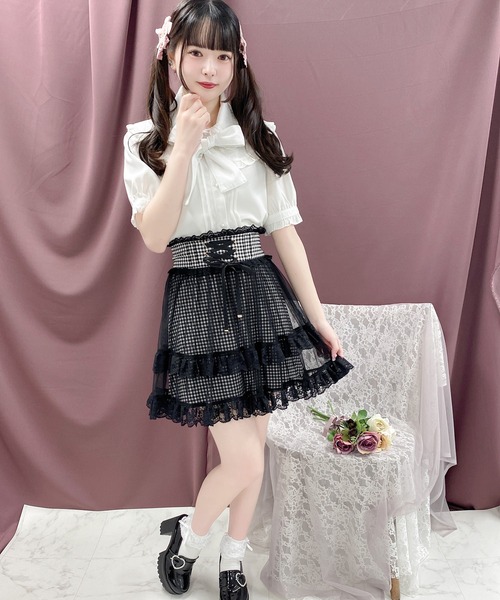 ROJITA(ロジータ)の「ボウタイ付きダブルレース衿ブラウス(シャツ/ブラウス・レディース・ホワイト/ブラック/パープル・FREE)」の4枚目の写真