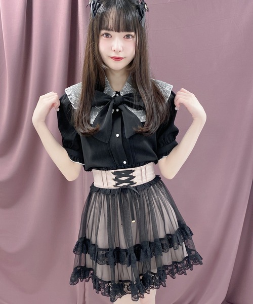 ROJITA(ロジータ)の「ボウタイ付きダブルレース衿ブラウス(シャツ/ブラウス・レディース・ホワイト/ブラック/パープル・FREE)」の11枚目の写真