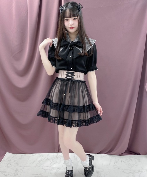 ROJITA(ロジータ)の「ボウタイ付きダブルレース衿ブラウス(シャツ/ブラウス・レディース・ホワイト/ブラック/パープル・FREE)」の16枚目の写真
