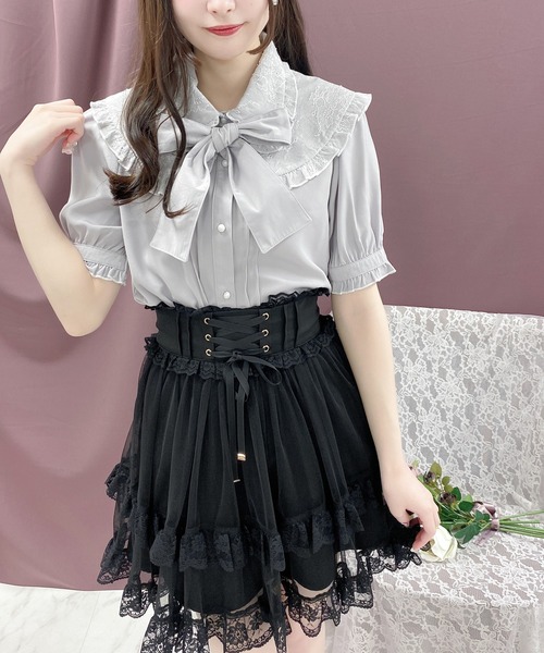 ROJITA(ロジータ)の「ボウタイ付きダブルレース衿ブラウス(シャツ/ブラウス・レディース・ホワイト/ブラック/パープル・FREE)」の13枚目の写真