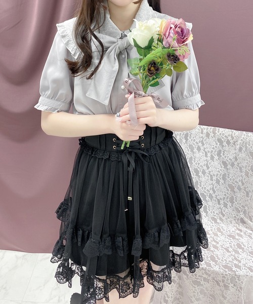 ROJITA(ロジータ)の「ボウタイ付きダブルレース衿ブラウス(シャツ/ブラウス・レディース・ホワイト/ブラック/パープル・FREE)」の18枚目の写真